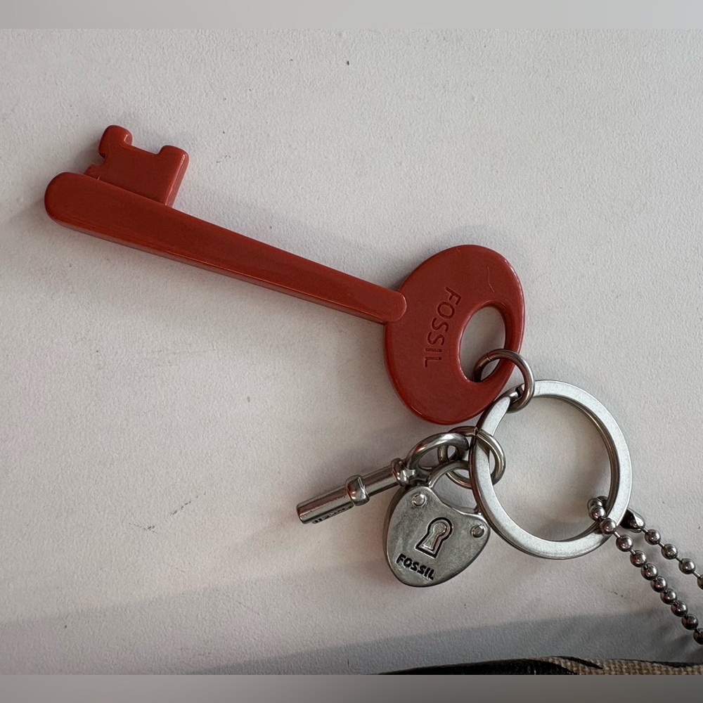 Fossil Key-Per bag, vinyl exterior, giraffe print EUC - Picture 2 of 16